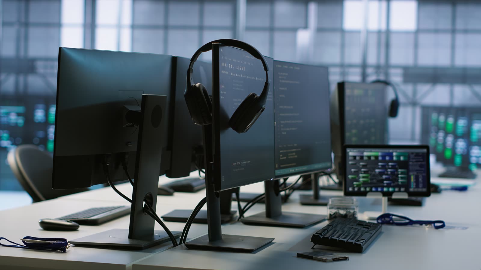 Profissional acompanhando a infraestrutura de tecnologia em um data center